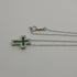Collana Croce Oro bianco 18k Diamanti 0,07 Smeraldi 0,18 | Gioiellitosti.it